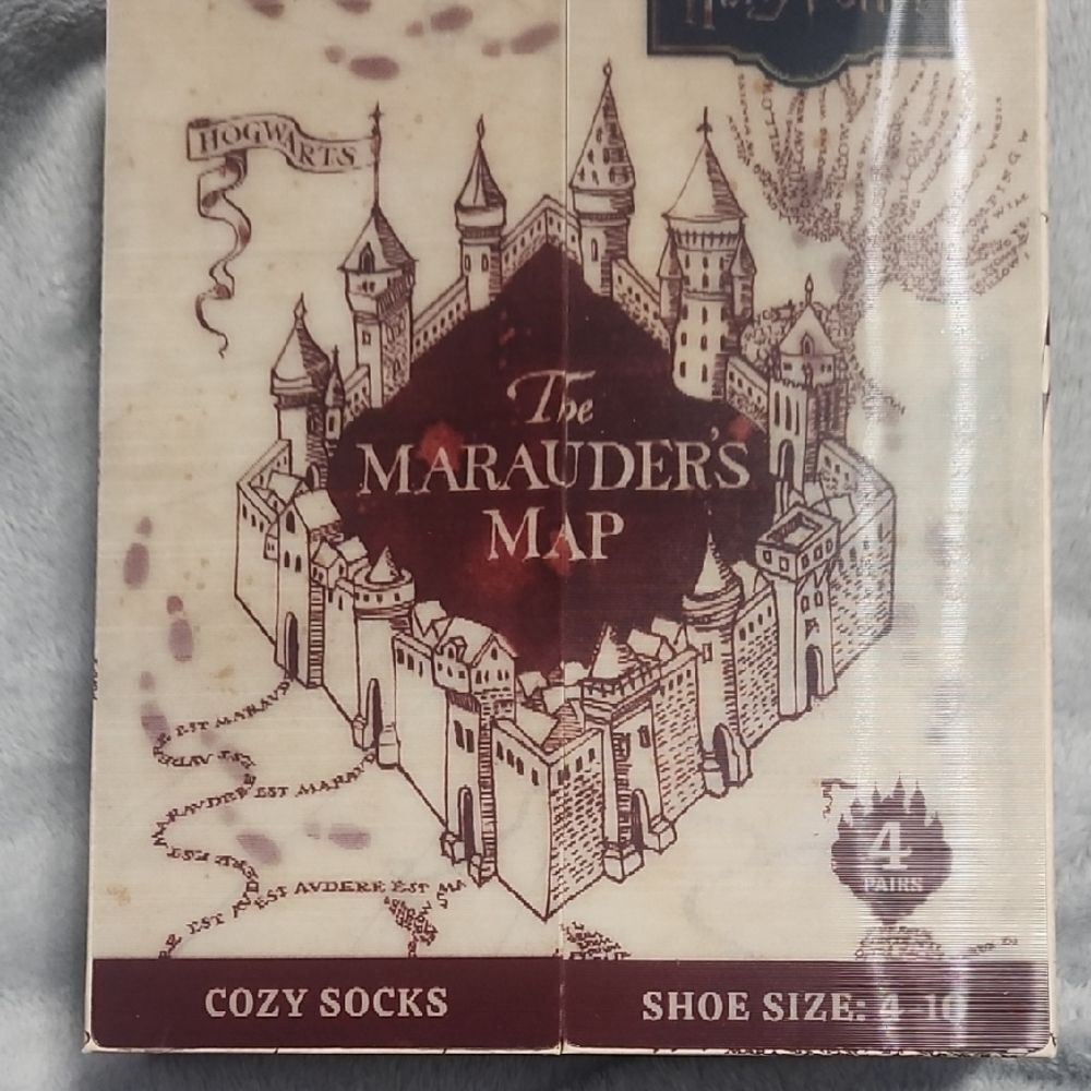 Marauder's Map Cozy Socks - Brown